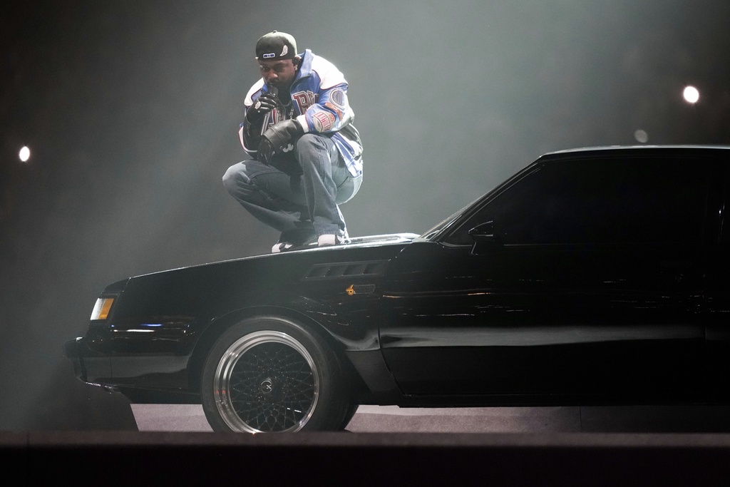 Kendrick Lamar brings America and 'Not Like Us' into history-making Super Bowl halftime show