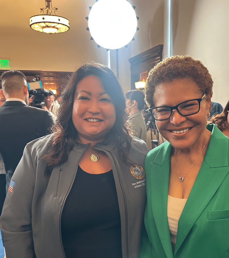 Melissa Ramoso with LA Mayor Karen Bass