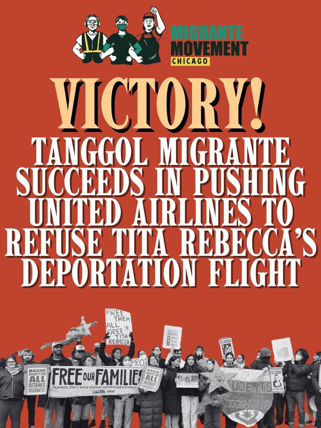 Tanggol Migrante victory flyer